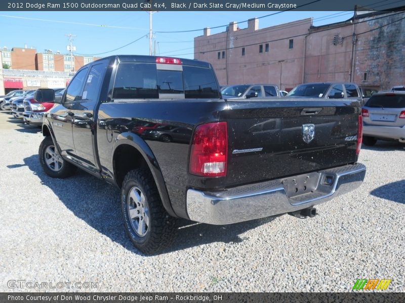 Black / Dark Slate Gray/Medium Graystone 2012 Dodge Ram 1500 Outdoorsman Quad Cab 4x4