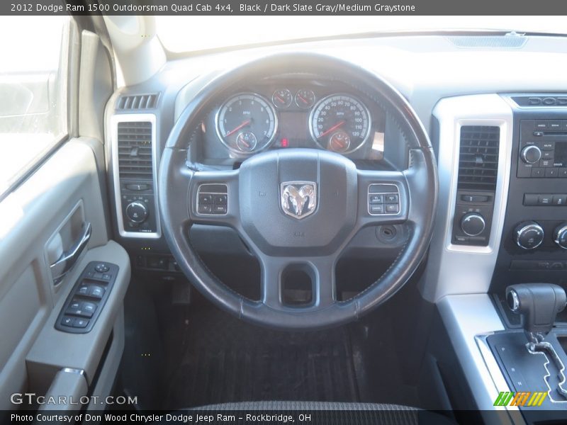 Black / Dark Slate Gray/Medium Graystone 2012 Dodge Ram 1500 Outdoorsman Quad Cab 4x4