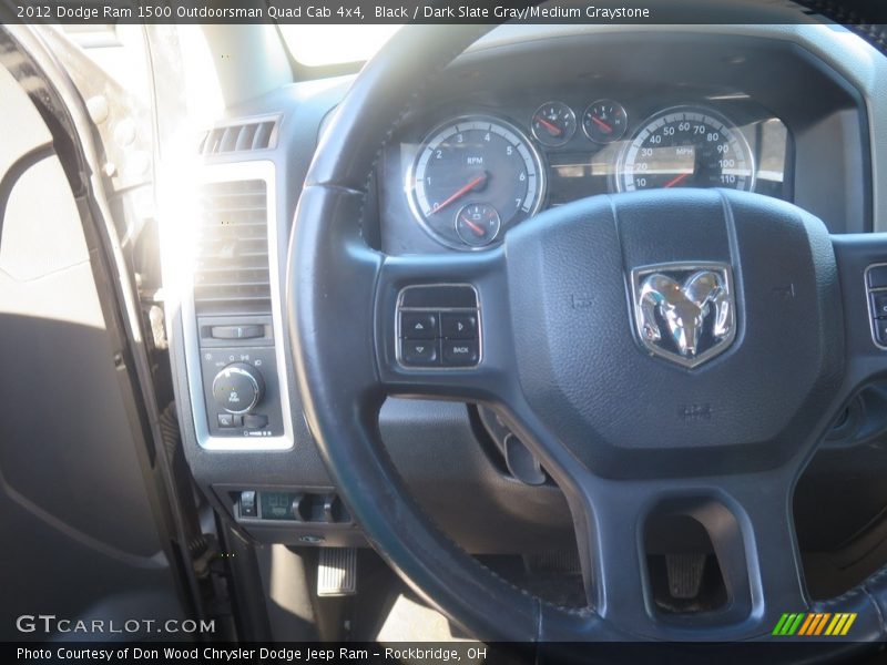 Black / Dark Slate Gray/Medium Graystone 2012 Dodge Ram 1500 Outdoorsman Quad Cab 4x4