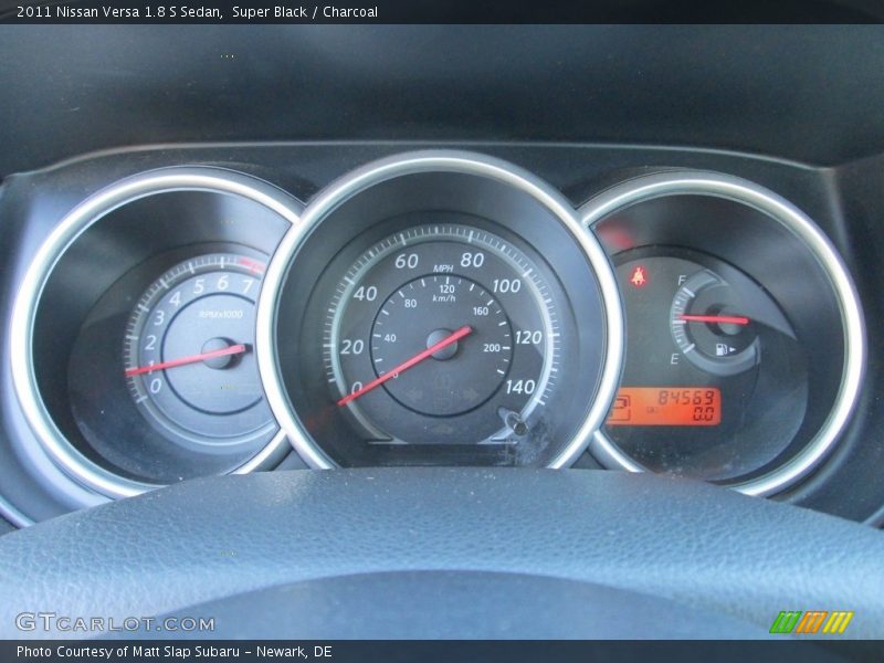 Super Black / Charcoal 2011 Nissan Versa 1.8 S Sedan