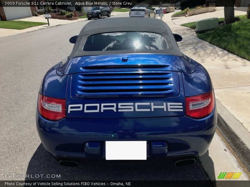 Aqua Blue Metallic / Stone Grey 2009 Porsche 911 Carrera Cabriolet