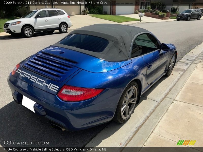 Aqua Blue Metallic / Stone Grey 2009 Porsche 911 Carrera Cabriolet