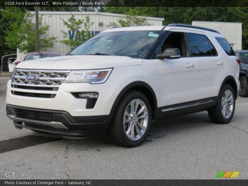 White Platinum / Ebony Black 2018 Ford Explorer XLT