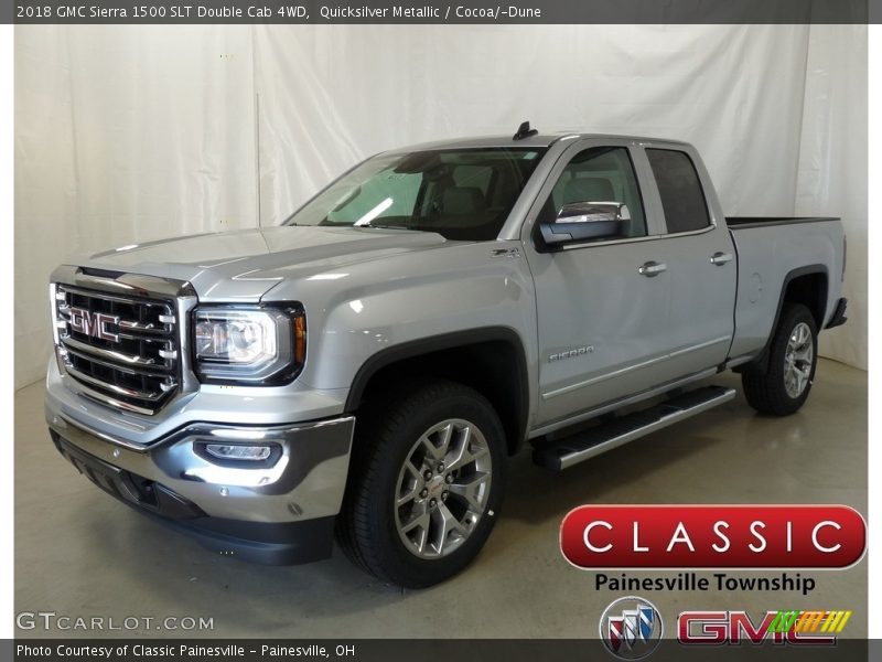 Quicksilver Metallic / Cocoa/­Dune 2018 GMC Sierra 1500 SLT Double Cab 4WD
