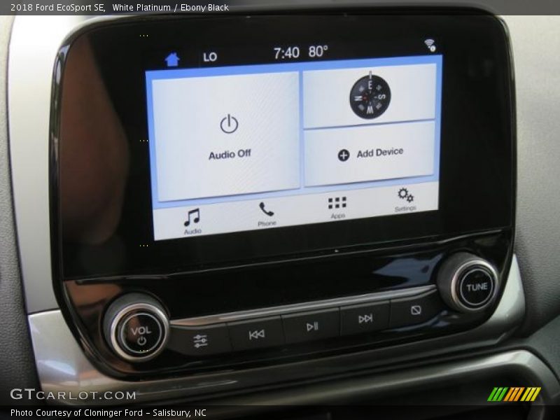 White Platinum / Ebony Black 2018 Ford EcoSport SE