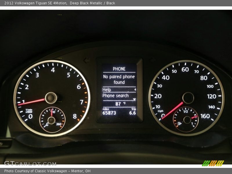 Deep Black Metallic / Black 2012 Volkswagen Tiguan SE 4Motion