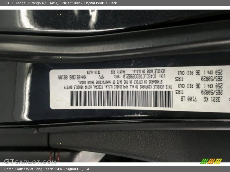 Brilliant Black Crystal Pearl / Black 2013 Dodge Durango R/T AWD