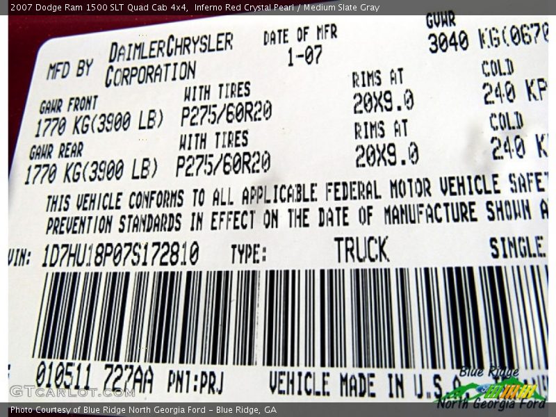 Inferno Red Crystal Pearl / Medium Slate Gray 2007 Dodge Ram 1500 SLT Quad Cab 4x4