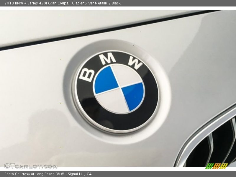 Glacier Silver Metallic / Black 2018 BMW 4 Series 430i Gran Coupe