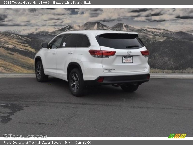 Blizzard White Pearl / Black 2018 Toyota Highlander LE AWD