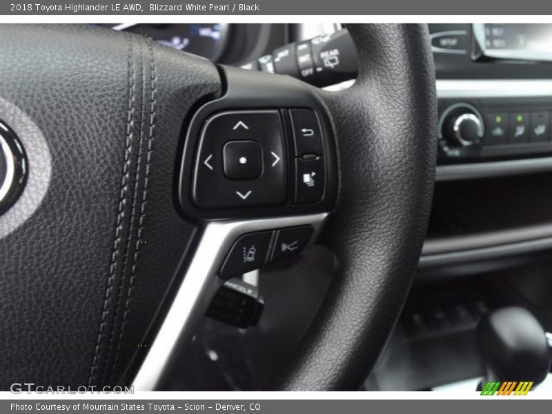 Blizzard White Pearl / Black 2018 Toyota Highlander LE AWD