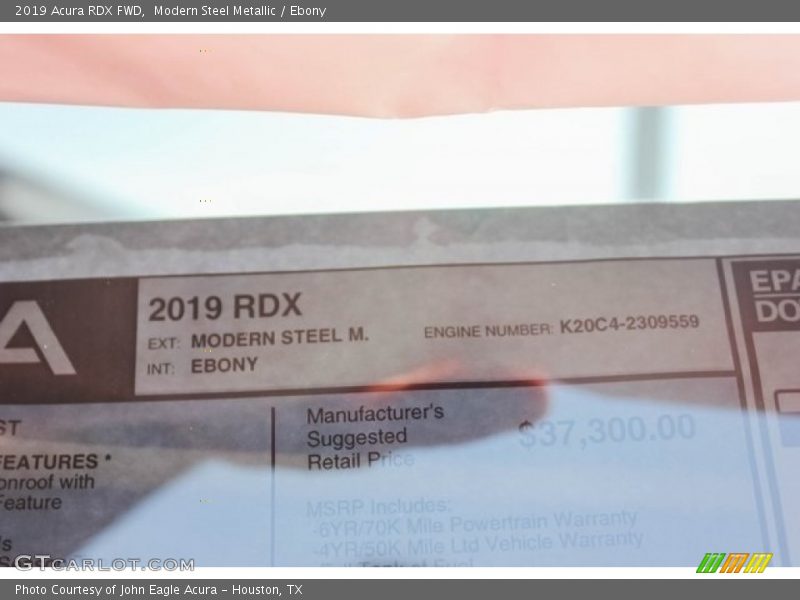 Modern Steel Metallic / Ebony 2019 Acura RDX FWD