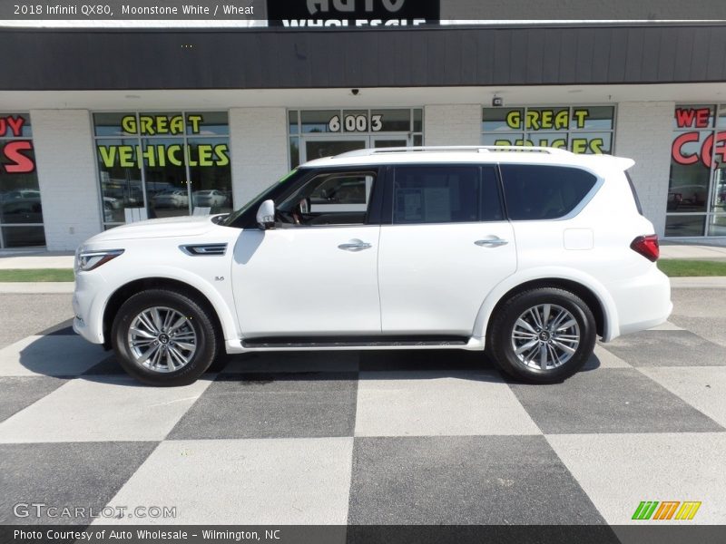 Moonstone White / Wheat 2018 Infiniti QX80