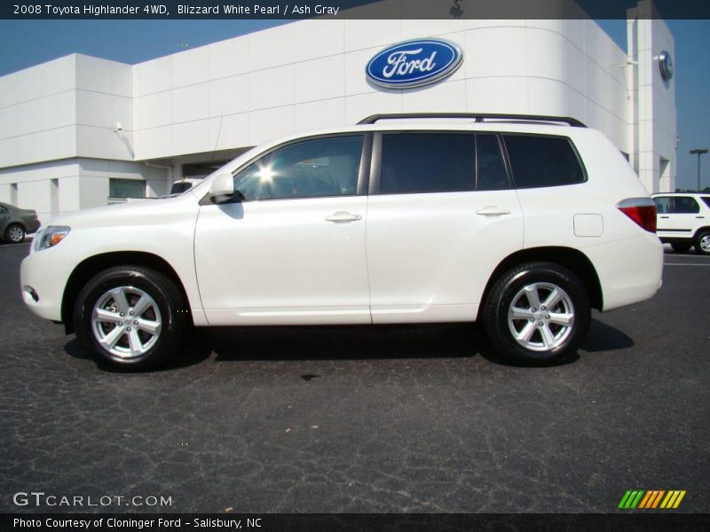 Blizzard White Pearl / Ash Gray 2008 Toyota Highlander 4WD