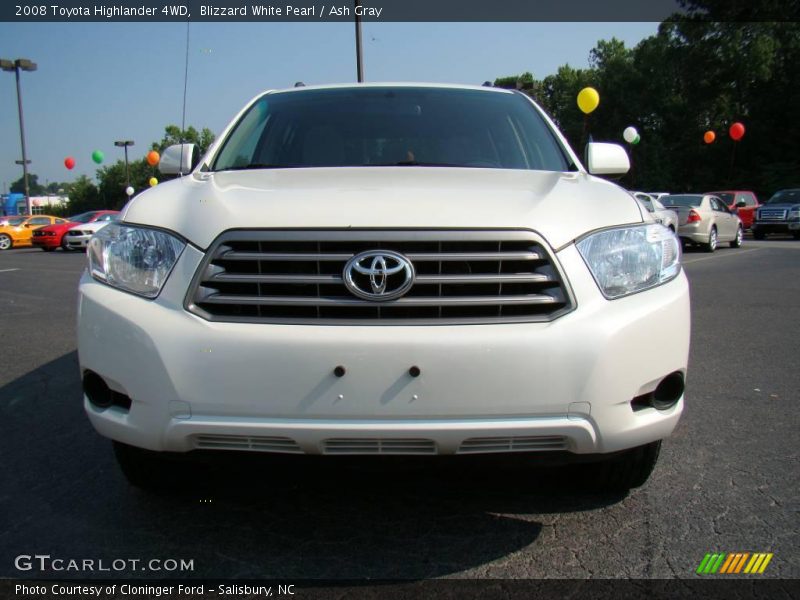 Blizzard White Pearl / Ash Gray 2008 Toyota Highlander 4WD