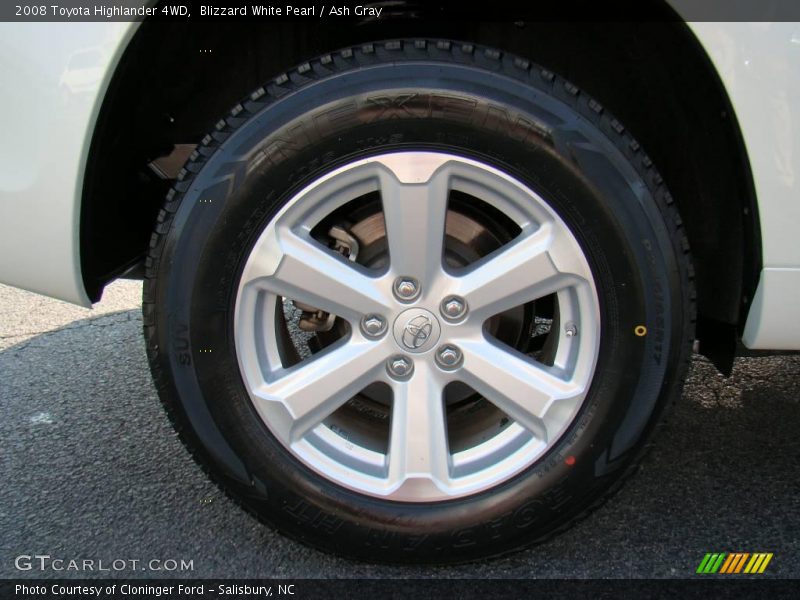 Blizzard White Pearl / Ash Gray 2008 Toyota Highlander 4WD