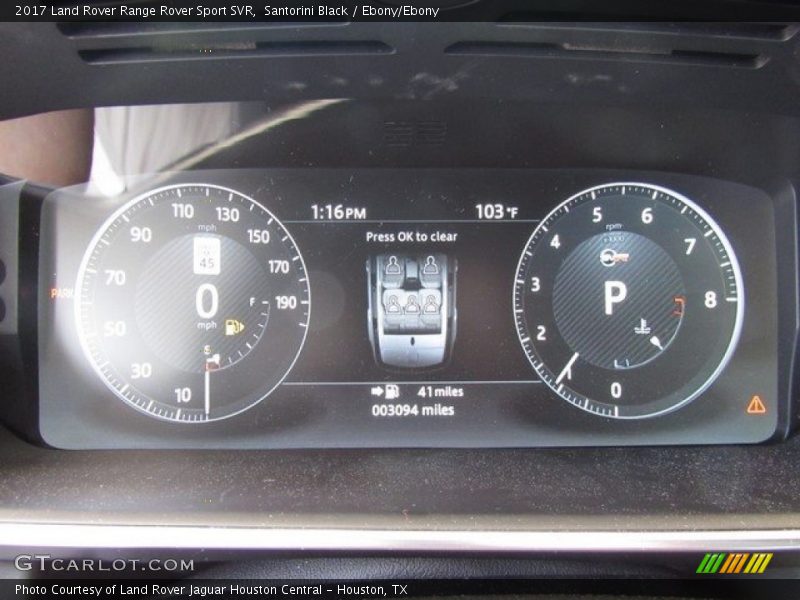  2017 Range Rover Sport SVR SVR Gauges