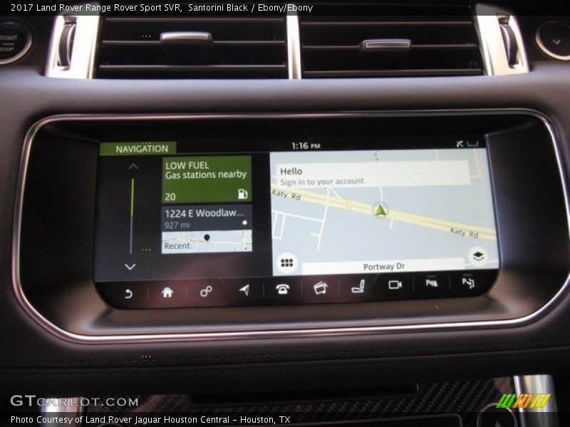 Navigation of 2017 Range Rover Sport SVR