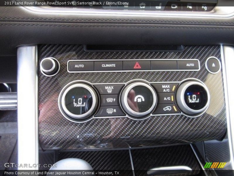 Controls of 2017 Range Rover Sport SVR
