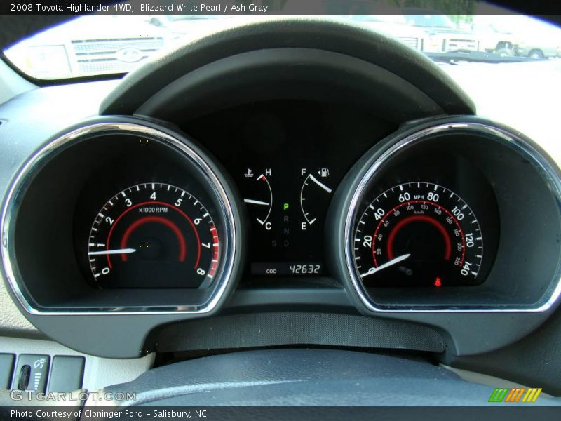 Blizzard White Pearl / Ash Gray 2008 Toyota Highlander 4WD