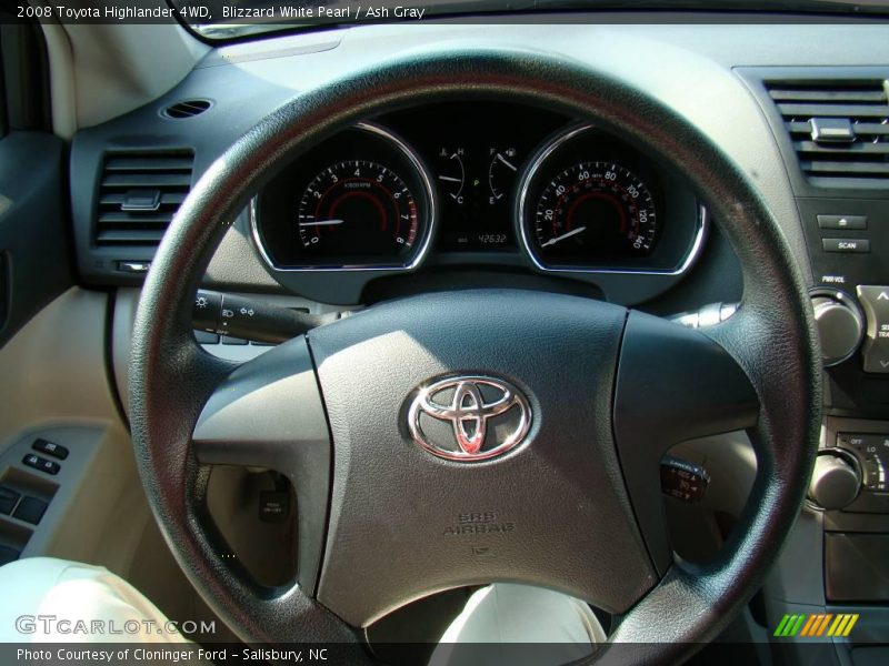 Blizzard White Pearl / Ash Gray 2008 Toyota Highlander 4WD