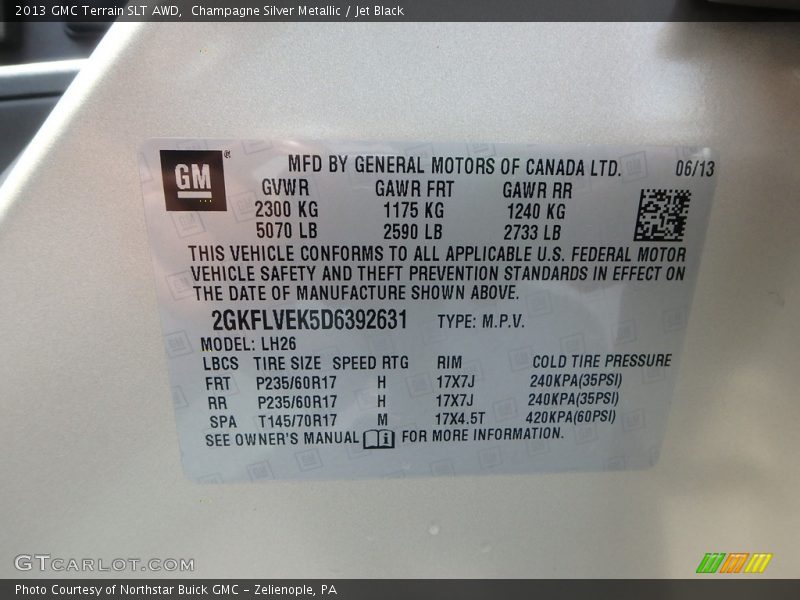 Champagne Silver Metallic / Jet Black 2013 GMC Terrain SLT AWD
