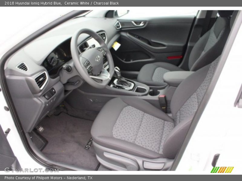 Ceramic White / Charcoal Black 2018 Hyundai Ioniq Hybrid Blue