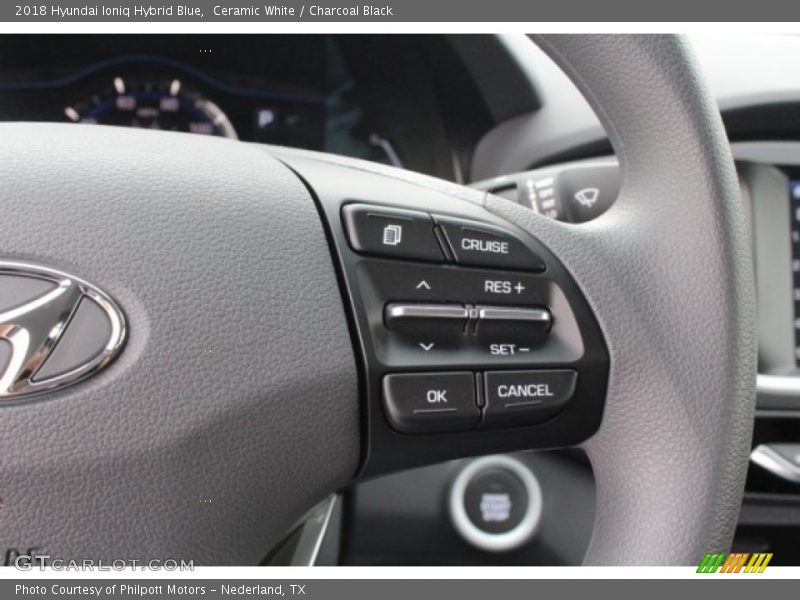 Ceramic White / Charcoal Black 2018 Hyundai Ioniq Hybrid Blue