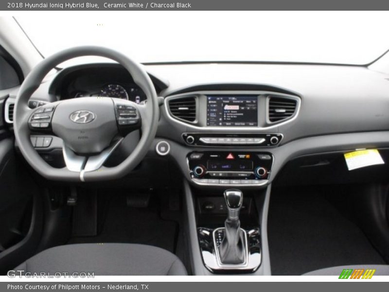 Ceramic White / Charcoal Black 2018 Hyundai Ioniq Hybrid Blue