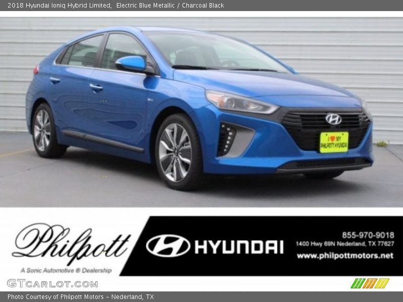 Electric Blue Metallic / Charcoal Black 2018 Hyundai Ioniq Hybrid Limited