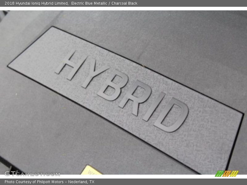 Electric Blue Metallic / Charcoal Black 2018 Hyundai Ioniq Hybrid Limited