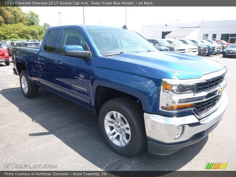 Deep Ocean Blue Metallic / Jet Black 2019 Chevrolet Silverado LD LT Double Cab 4x4