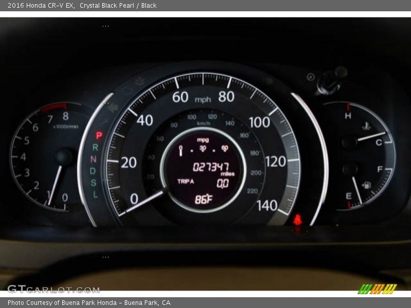 Crystal Black Pearl / Black 2016 Honda CR-V EX