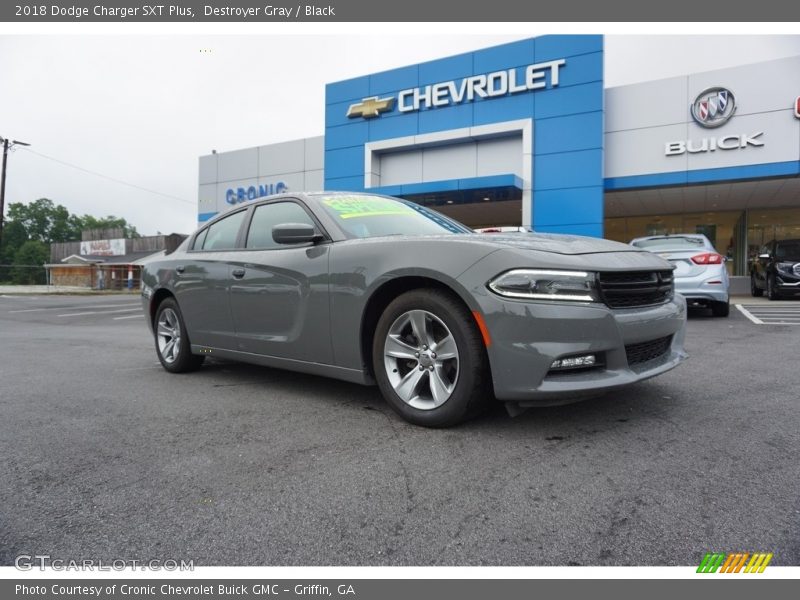Destroyer Gray / Black 2018 Dodge Charger SXT Plus