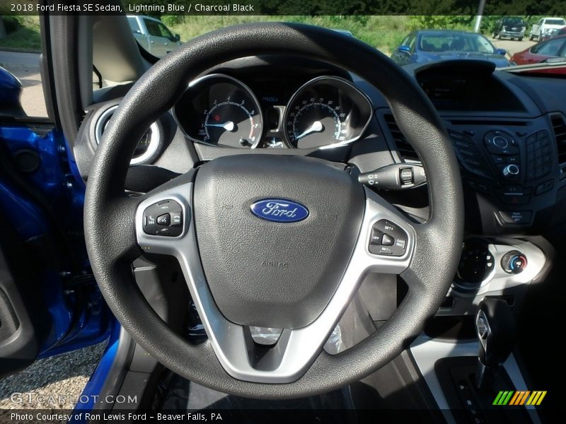 Lightning Blue / Charcoal Black 2018 Ford Fiesta SE Sedan