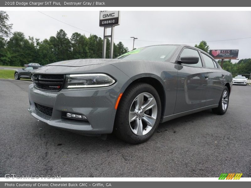 Destroyer Gray / Black 2018 Dodge Charger SXT Plus