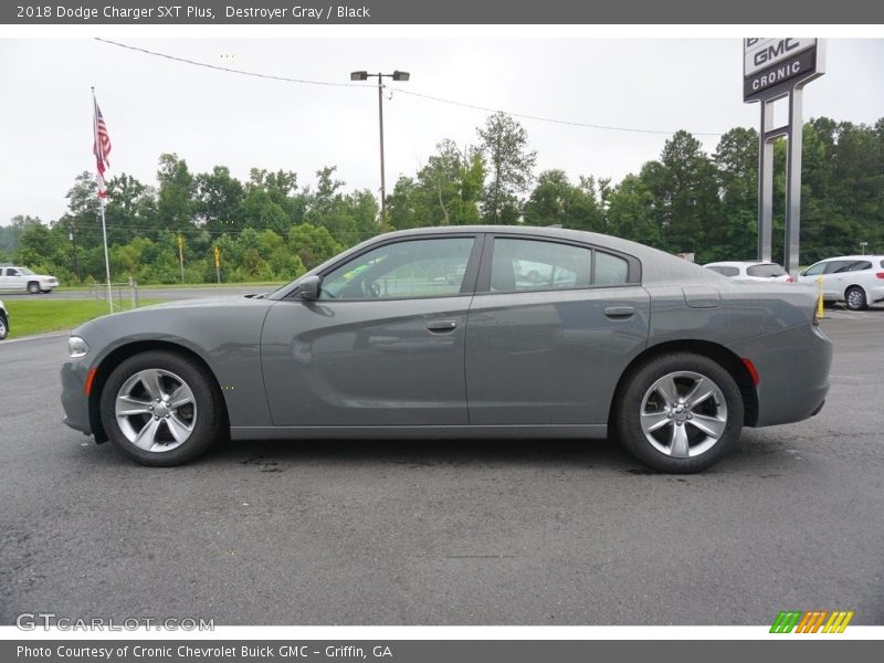 Destroyer Gray / Black 2018 Dodge Charger SXT Plus