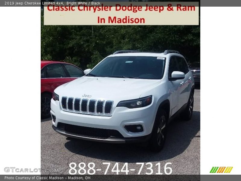 Bright White / Black 2019 Jeep Cherokee Limited 4x4