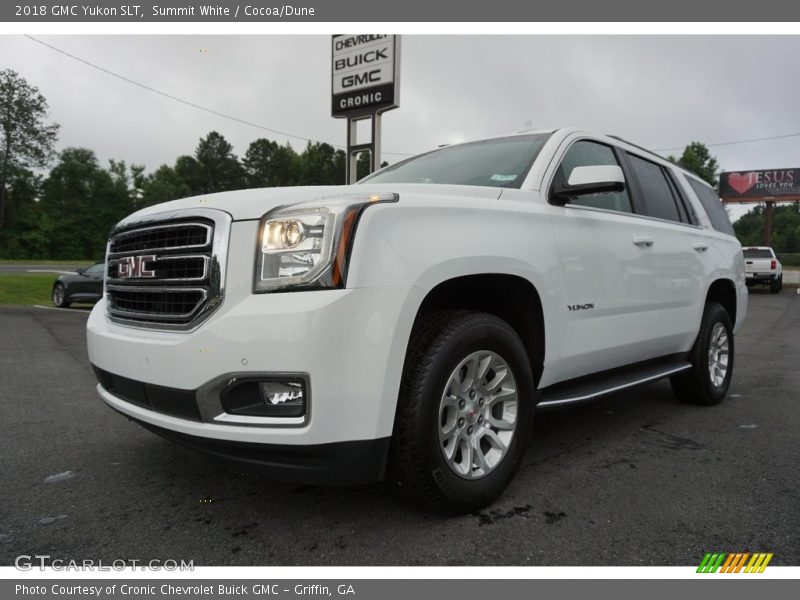 Summit White / Cocoa/Dune 2018 GMC Yukon SLT