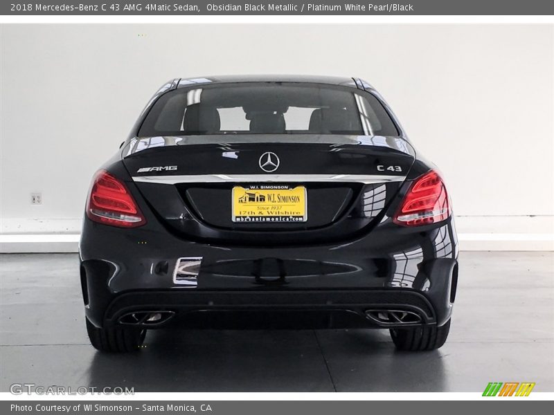 Obsidian Black Metallic / Platinum White Pearl/Black 2018 Mercedes-Benz C 43 AMG 4Matic Sedan