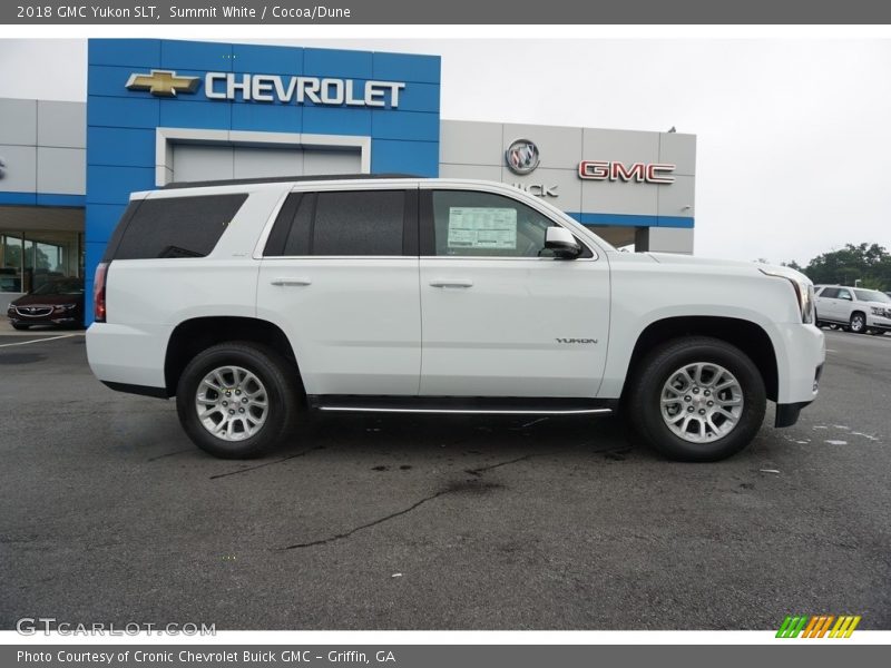 Summit White / Cocoa/Dune 2018 GMC Yukon SLT