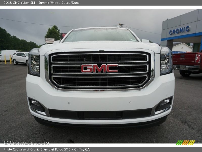 Summit White / Cocoa/Dune 2018 GMC Yukon SLT