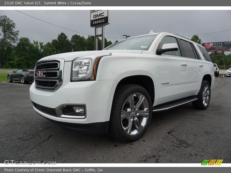 Summit White / Cocoa/Dune 2018 GMC Yukon SLT