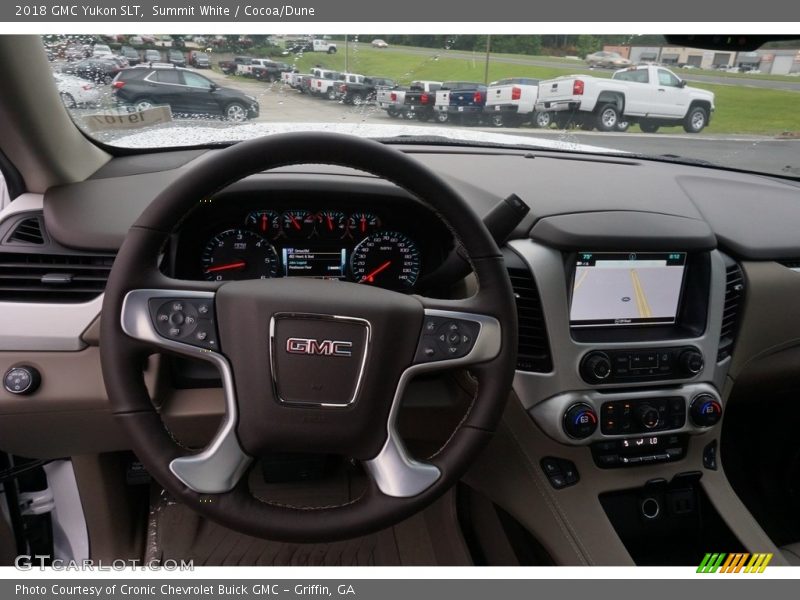 Summit White / Cocoa/Dune 2018 GMC Yukon SLT