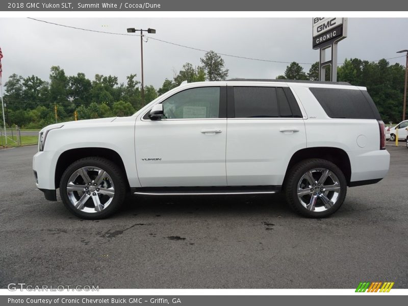 Summit White / Cocoa/Dune 2018 GMC Yukon SLT