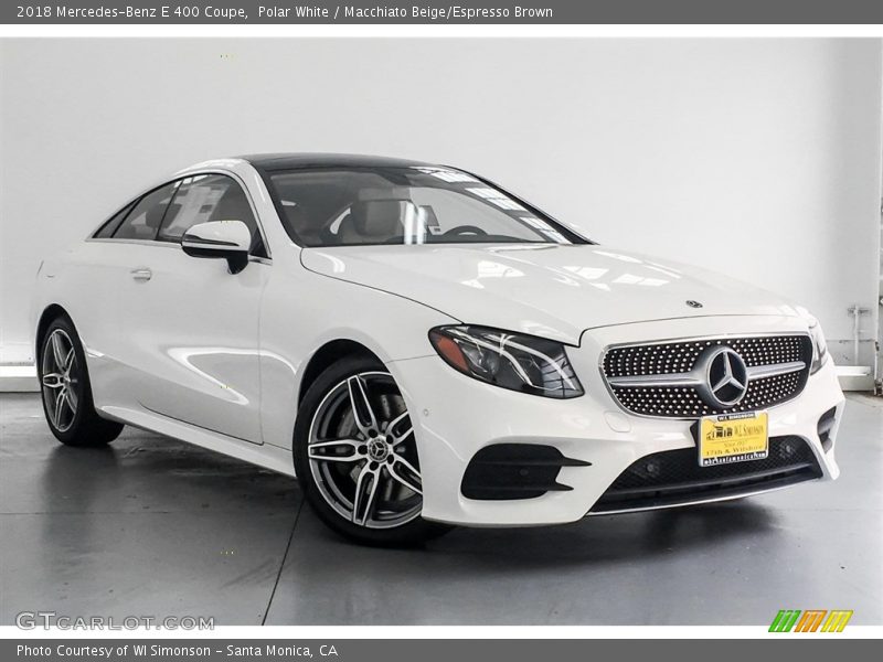 Polar White / Macchiato Beige/Espresso Brown 2018 Mercedes-Benz E 400 Coupe