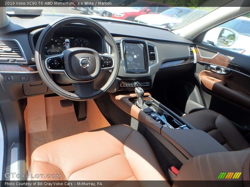Ice White / Maroon 2019 Volvo XC90 T6 AWD Momentum