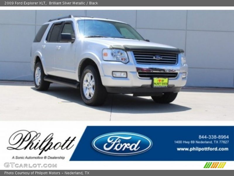 Brilliant Silver Metallic / Black 2009 Ford Explorer XLT