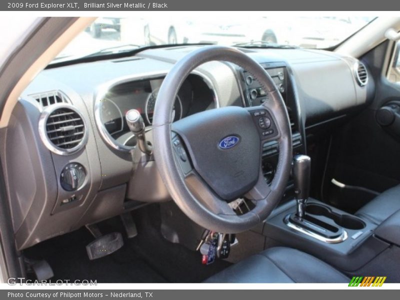 Brilliant Silver Metallic / Black 2009 Ford Explorer XLT