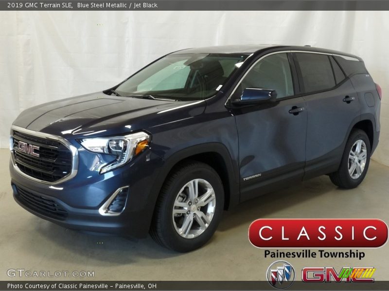 Blue Steel Metallic / Jet Black 2019 GMC Terrain SLE